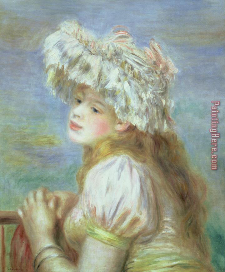 Pierre Auguste Renoir Portrait of a Young Woman in a Lace Hat